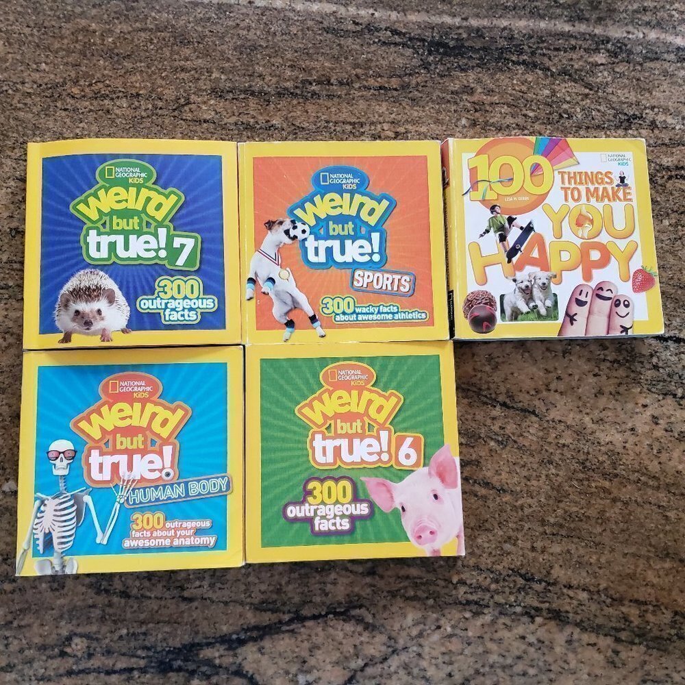 National Geographic Softbound Books Weird But True Facts + 100 Things Happy